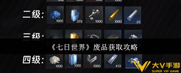 七日世界废品获取秘籍