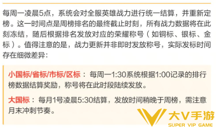 王者荣耀战力结算时间规则介绍