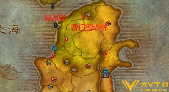 魔兽世界怀旧服黑海岸去费伍德森林路线1