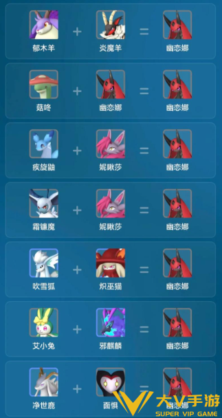 幻兽帕鲁幽恋娜配种公式分享 幻兽帕鲁幽恋娜配种公式分享