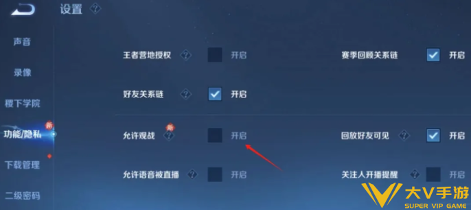 王者荣耀不让别人观战设置攻略3