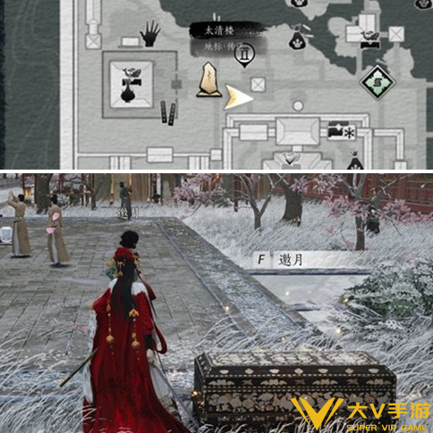 燕云十六声冬日宝箱点灯笼解密流程1