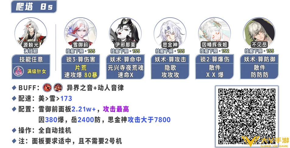 阴阳师云华依言歌爬塔挂机阵容分享