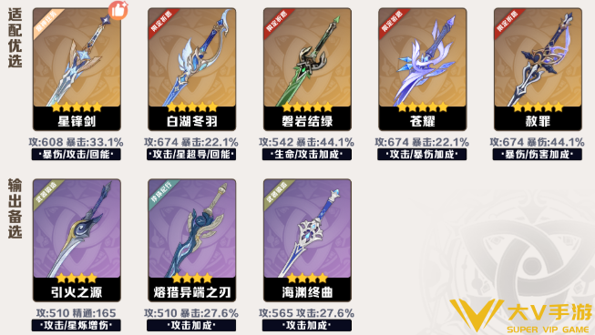 原神冰主武器选择介绍
