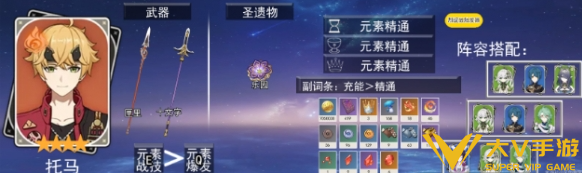 原神托马圣遗物武器选择介绍7 原神托马圣遗物武器选择介绍7